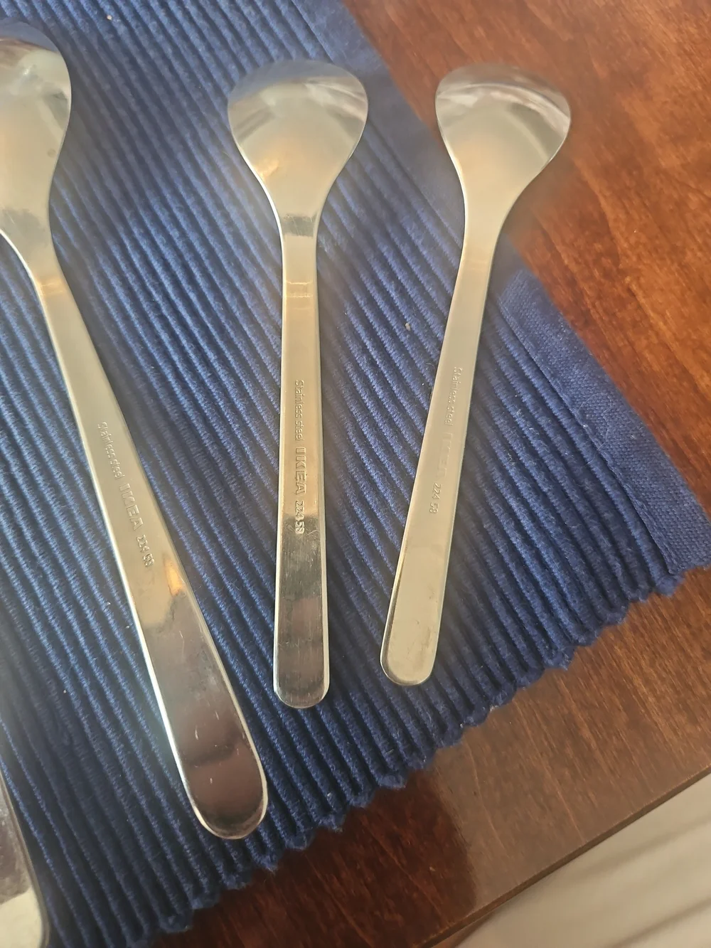 IKEA Stainless Steel Dessert Spoons — Silver